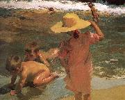 Joaquin Sorolla Children swimming beach oil painting